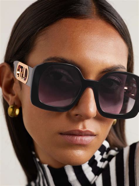 fendi black and gold sunglasses|Fendi black square sunglasses.